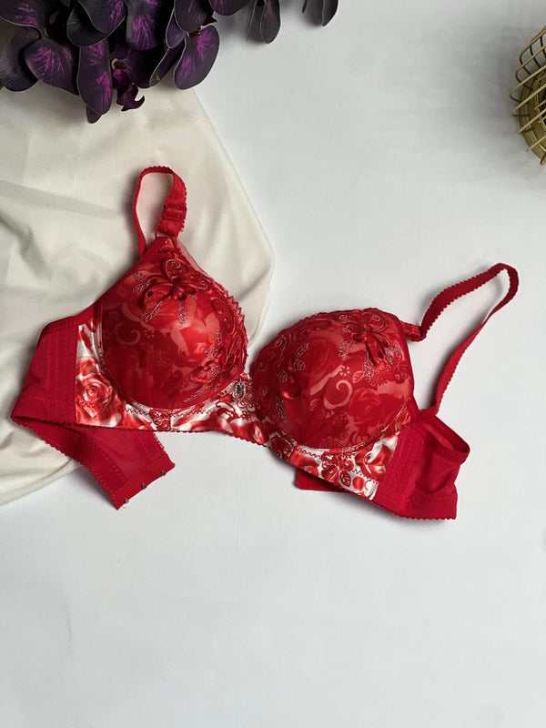 Elegant Embroidered Push-Up Bra