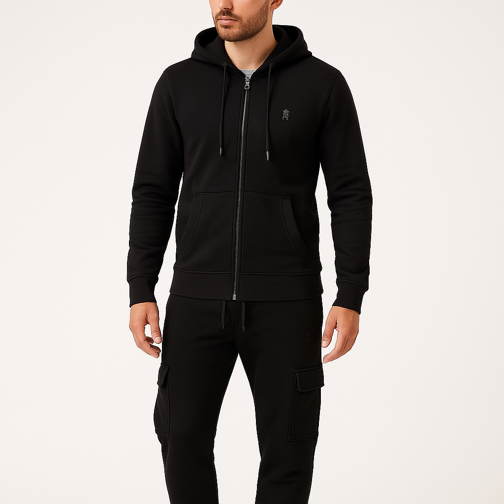 FCUK Black Hoodie & Trouser